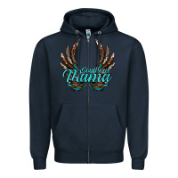 Navy Southern Mama Zipper Hoodie - JahusDesignShop