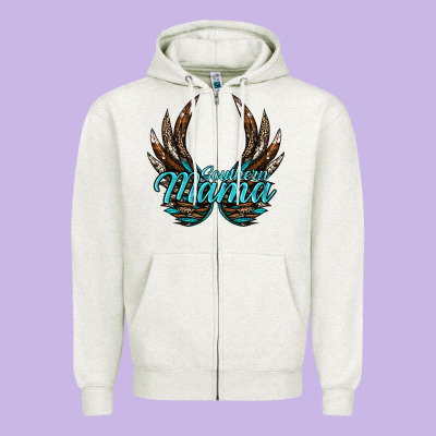 Southern Mama Zipper Hoodie Designed By Jahusdesignshop