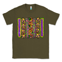 Army Green mardi gras fleur de lis mask leopard glitter  brushstrokes Classic Tee - Artiststas