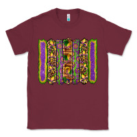 Burgundy mardi gras fleur de lis mask leopard glitter  brushstrokes Classic Tee - Artiststas