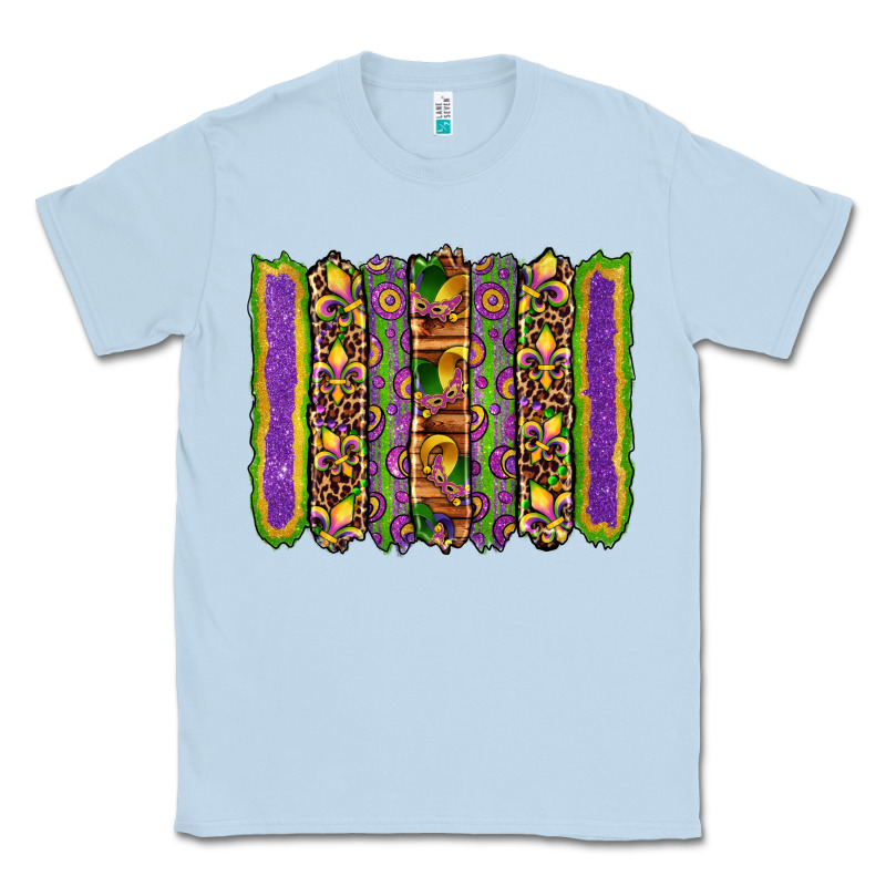 Mardi Gras Fleur De Lis Mask Leopard Glitter  Brushstrokes Classic Tee by Artiststas | Teevron
