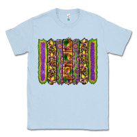 Dusty Blue mardi gras fleur de lis mask leopard glitter  brushstrokes Classic Tee - Artiststas