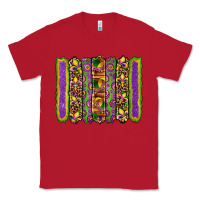 Red mardi gras fleur de lis mask leopard glitter  brushstrokes Classic Tee - Artiststas
