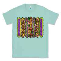 Seafoam mardi gras fleur de lis mask leopard glitter  brushstrokes Classic Tee - Artiststas
