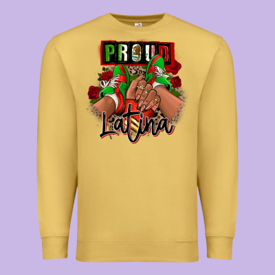 Proud Latina Mexican Sneakers Premium Sweatshirt Designed By Ranaportraitstore