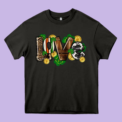 Western Love St. Patrick's Day Heavy Core Tee Designed By Cowgirlartshop