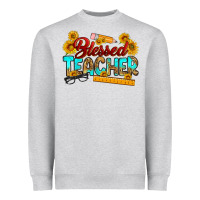 Heather Grey blessed teacher Heavyweight Sweatshirt - RanaPortraitStore