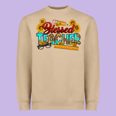 Blessed Teacher Heavyweight Sweatshirt Designed By Ranaportraitstore