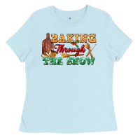 Baby Blue baking through the snow Ladies Tee - FaDigitalArtStudio