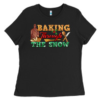 Black baking through the snow Ladies Tee - FaDigitalArtStudio