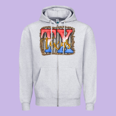 Tx Texas Zipper Hoodie Designed By Jahusdesignshop