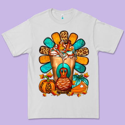Thanksgiving Cold Drink Frappe Premium Tee Designed By Fadigitalartstudio
