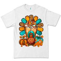 White Thanksgiving Cold Drink Frappe Premium Tee - FaDigitalArtStudio
