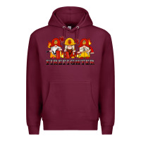 Burgundy firefighter gnomes Premium Hoodie - Artiststas