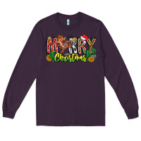 Plum Merry Christmas Long Sleeve Tee - CowhideDigitalArt