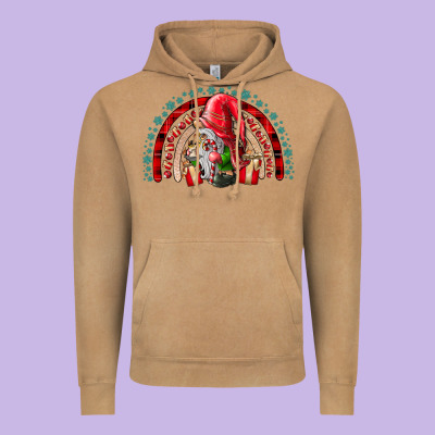 Festive Gnome With Gifts Vintage Hoodie Designed By Cowhidedigitalart
