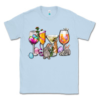 Dusty Blue Easter wine glasses Classic Tee - OliviaCreatesArt