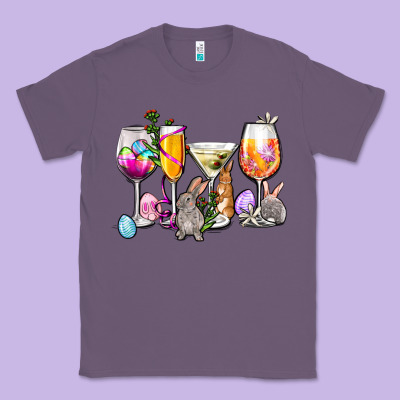 Easter Wine Glasses Classic Tee Designed By Oliviacreatesart