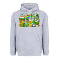 Heather Grey st patricks day gnomes coffee cups Heavyweight Hoodie - Jasminsmagicworld