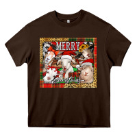 Chocolate Brown merry Christmas goats tumbler Heavy Core Tee - Jasminsmagicworld