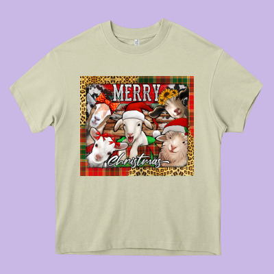 Merry Christmas Goats Tumbler Heavy Core Tee Designed By Jasminsmagicworld
