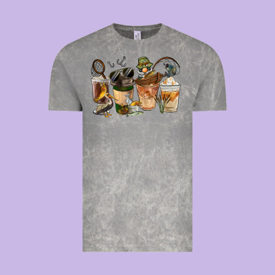 Fishing Coffee Cups Vintage Tee Designed By Fadigitalartstudio