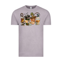 Vintage Zinc Fishing Coffee Cups Vintage Tee - FaDigitalArtStudio