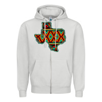 Dove Grey Texas Map With Aztec Background Zipper Hoodie - JahusDesignShop