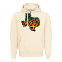 Sandshell Texas Map With Aztec Background Zipper Hoodie - JahusDesignShop