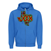 True Royal Texas Map With Aztec Background Zipper Hoodie - JahusDesignShop