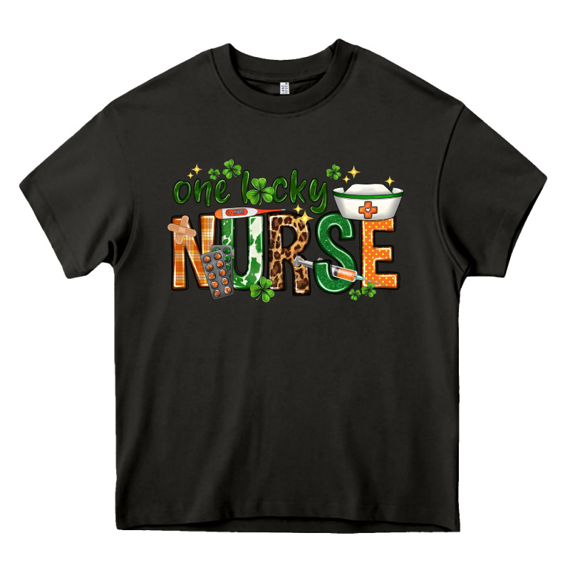 One Lucky Nurse With Elements St. Patricks Day Heavy Core Tee by HowdyJamesFarm | Teevron