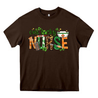 Chocolate Brown One lucky Nurse with elements St. Patricks Day Heavy Core Tee - HowdyJamesFarm