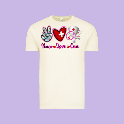 Peace Love Cna Vintage Tee Designed By Ranaportraitstore