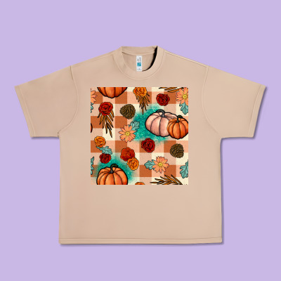 Floral Pumpkins Seamless Pattern Urban Heavy Tee Designed By Bundleandbundleshop