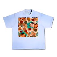 Grape Ice floral pumpkins seamless pattern Urban Heavy Tee - BundleAndBundleShop