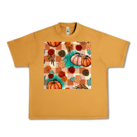 Peanut Butter floral pumpkins seamless pattern Urban Heavy Tee - BundleAndBundleShop