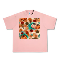 Salmon floral pumpkins seamless pattern Urban Heavy Tee - BundleAndBundleShop