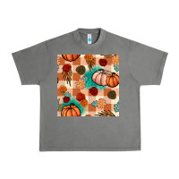 Tornado floral pumpkins seamless pattern Urban Heavy Tee - BundleAndBundleShop