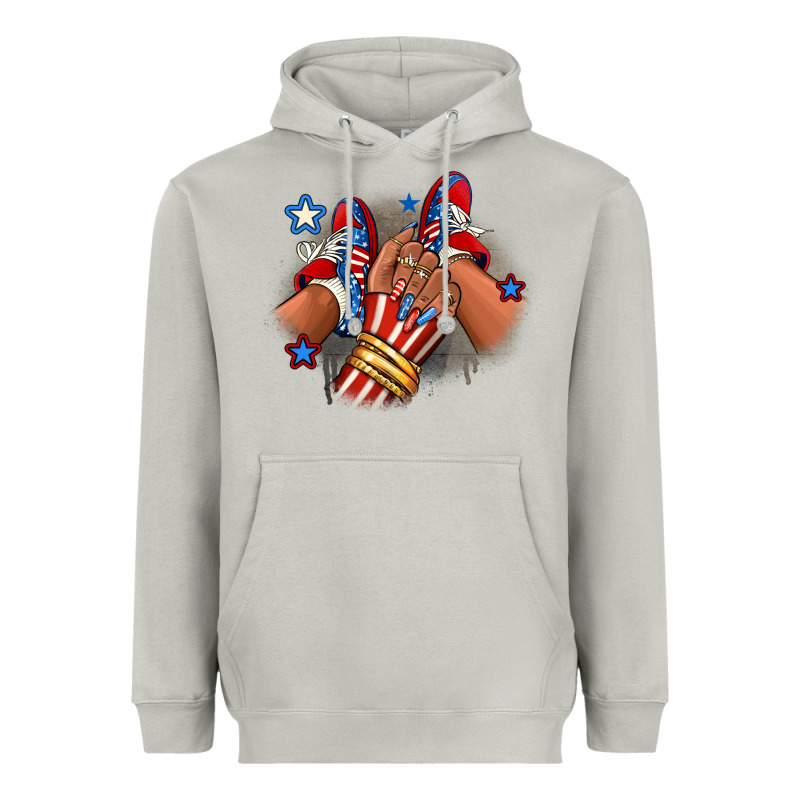 America Afro Girl Sneakers Heavyweight Hoodie by RanaPortraitStore | Teevron