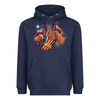 Navy America afro girl sneakers Heavyweight Hoodie - RanaPortraitStore