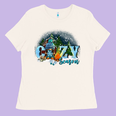 Cozy Season Ladies Tee Designed By Fadigitalartstudio