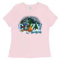 Bubblegum Pink cozy season Ladies Tee - FaDigitalArtStudio