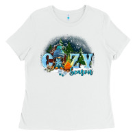 White cozy season Ladies Tee - FaDigitalArtStudio