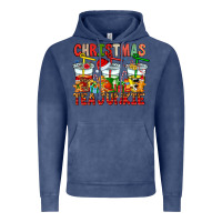 Vintage Denim Christmas tea junkie Vintage Hoodie - CowhideDigitalArt