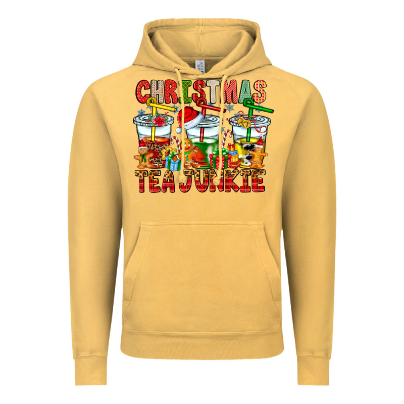 Christmas Tea Junkie Vintage Hoodie by CowhideDigitalArt | Teevron