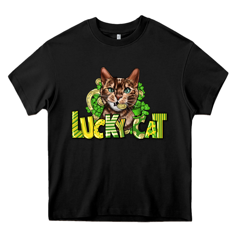 Lucky Cat St. Patrick's Heavy Core Tee by HowdyJamesFarm | Teevron