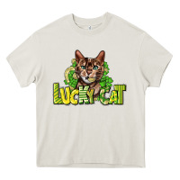 Cream Lucky cat St. Patrick's Heavy Core Tee - HowdyJamesFarm