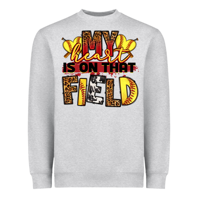 Softball My Heart Is On That Field Heavyweight Sweatshirt by RanaPortraitStore | Teevron