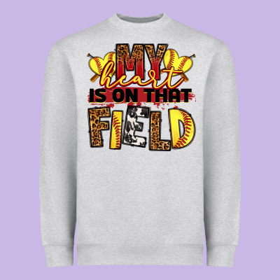 Softball My Heart Is On That Field Heavyweight Sweatshirt Designed By Ranaportraitstore