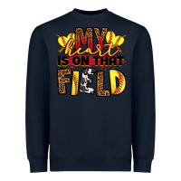 Navy softball my heart is on that field Heavyweight Sweatshirt - RanaPortraitStore